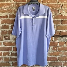 Footjoy FJ Polo Mens XXL Lavender  White Golf Performance Stretch Athletic Fit