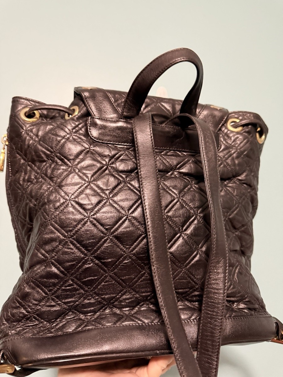 Authentic MCM Vintage Quilted Leather Backpack Bag Black | eBay display picture 3