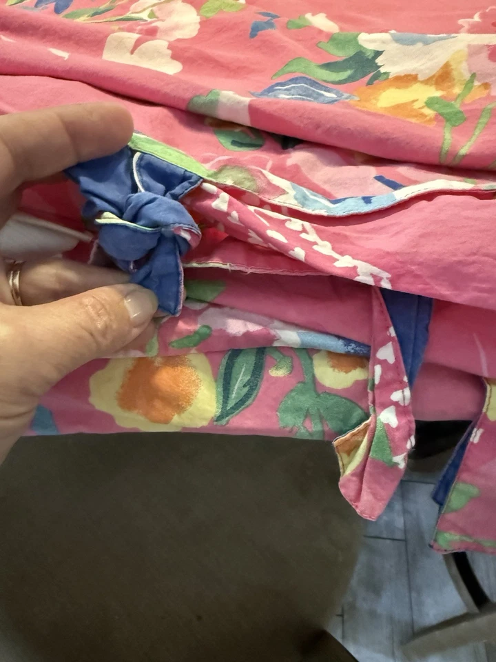 Pottery Barn Kids PBK “Pia” Juego DOBLE de 2 Funda Nórdica Almohada Falsa Rosa Floral Foto 2 de 4