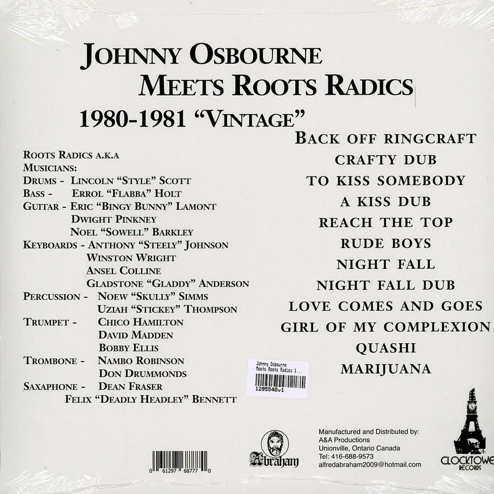 Johnny Osbourne - Meets Roots Radics 1980-1981 (Vinyl LP - 2021 - US - Original) - Bild 2 von 2