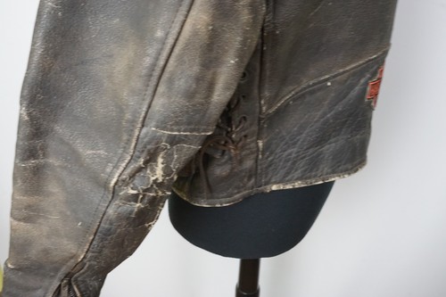 Harley Davidson Brown Distressed Patina Leather Motorcycle Jacket - Picture 5 of 8