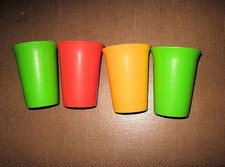 Vintage Tupperware Bell Tumblers 109 Sippy Cups Set of 4 NO LIDS