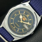 VINTAGE SEIKO 5 AUTOMATIC 6309A REFURBISHED JAPAN MENS BLUE DIAL WATCH a443613-1