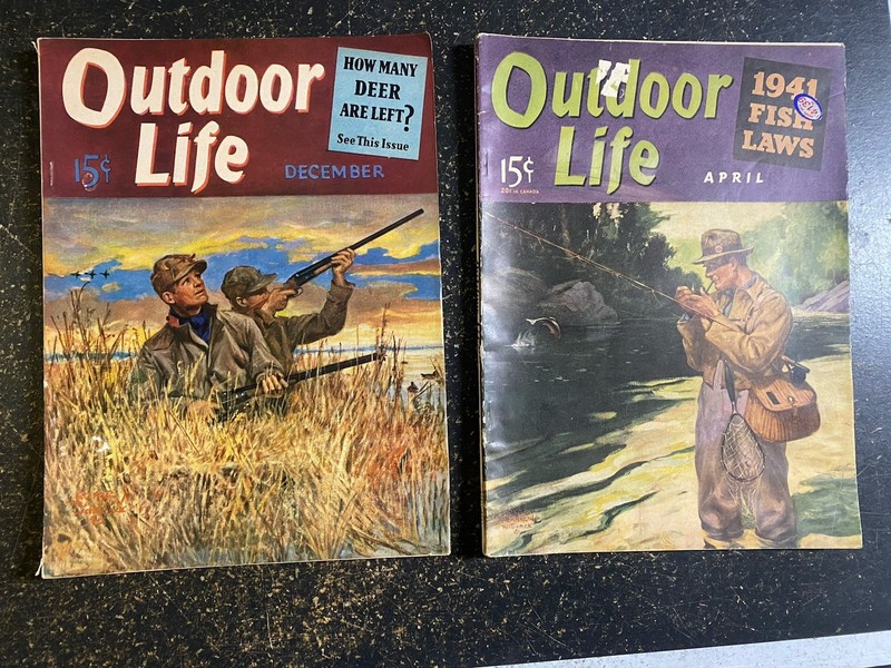 Vintage Lot of 2 Outdoor Life Magazines December 1940 and April 1941