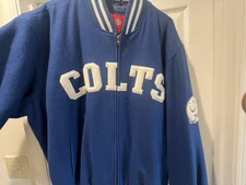 NFL Letterman Indianapolis Colts Blue and White Varsity Jacket  Size XXL  NOS