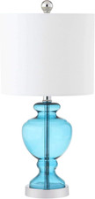 Safavieh Lighting Collection Marine Monaco Blue Glass 21-Inch Bedroom Living Roo