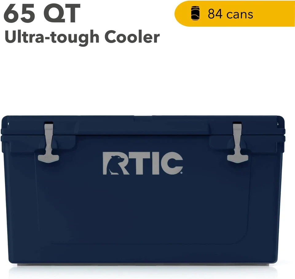 Caja de hielo portátil con aislamiento duro refrigerador ultra resistente RTIC 65 QT para playa, D Foto 3 de 4
