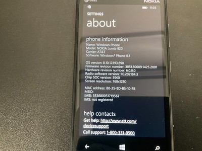 Nokia Lumia 920 N920 Original Black ATT