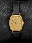 Vintage Seiko 2C21-5130 Ladies Quartz Gold Tone Rectangular Watch Japan