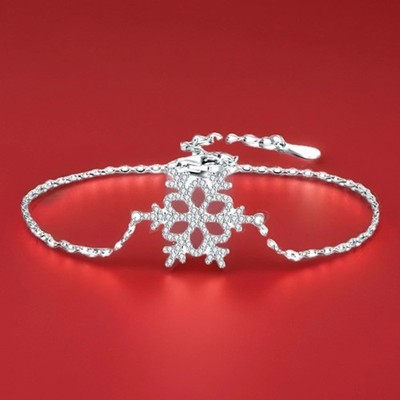 Splitter plattiert Schneeflocke Armband gepflastert mit AAA Zirkonia Winter Party Geschenk