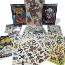 VTG Lot Of 120 Temporary Tattoos All different sizes 1990s Fashion Biker Tribal