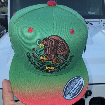 Premium Snapback Mexico Soccer Team Green Red Hat National Emblem Adjustable Cap