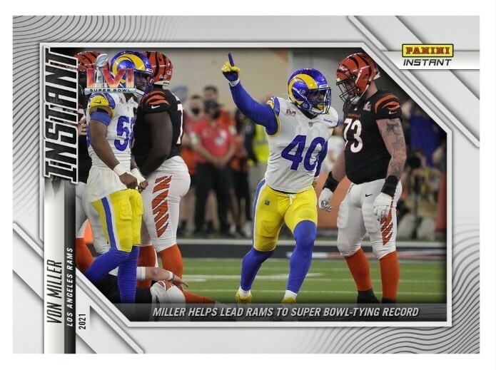2022 Panini Instant 263 Von Miller helps Rams tie Super Bowl record LVI 56 /535