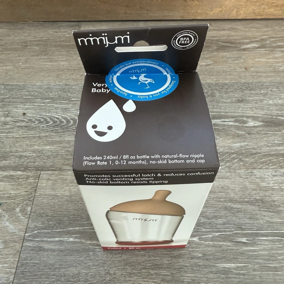 Mimijumi Very Hungry Baby Bottle Natural Flow Breast Like Nipple 240ml 8oz, NEW - Image 2 of 4