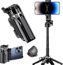 Mini Selfie Stick Tripod Stand for Iphone ，6-Section Adjustable Height Extension