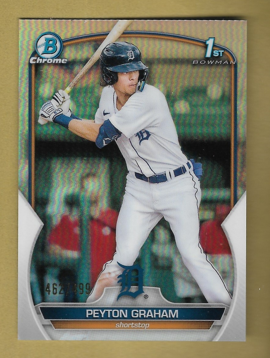 PEYTON GRAHAM 2023 TOPPS BOWMAN CHROME 1ST REFRACTOR SP ROOKIE RC CARD #/499 MLB