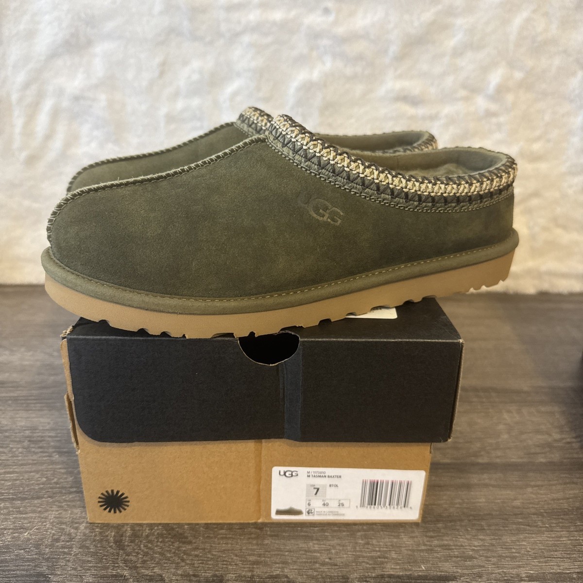 MENS UGG TASMAN BAXTER SLIPPER BURNT OLIVE MENS SIZE 7 | eBay