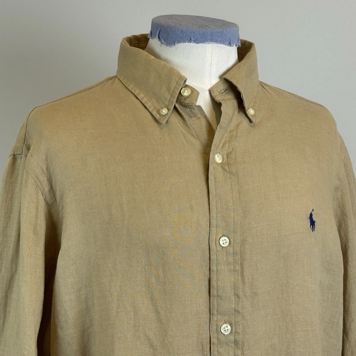 Polo Ralph Lauren Regular Size L Linen Casual Button-Down Shirts