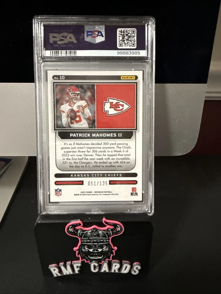 2023 Panini Obsidian - Supernova Patrick Mahomes II #10 /135 PSA 9 - Image 2 of 2