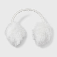 A New Day Headband Earmuff Womens One Size Cream Polyester Faux Fur Adjustable