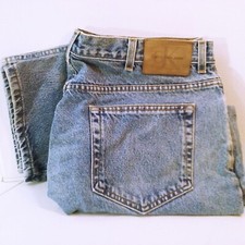 Vintage 80s Calvin Klein Jeans USA-Union Denim 40x30 Double Stonewash Light Fade