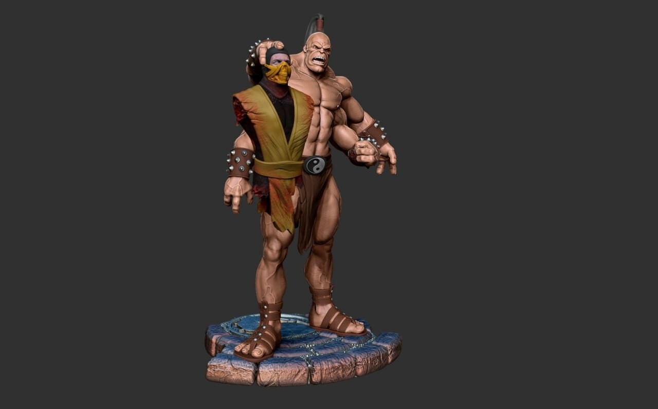 mortal kombat goro statue figure resin 1/10unpainted eBay