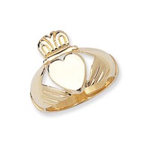 9k Yellow Gold Women Claddagh Ring 205492U