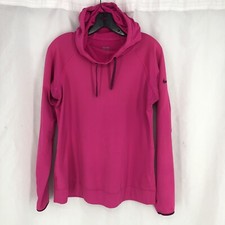 Nike Pro Dri Fit Women's Large Pink Cowl Neck Hoodie Long Sleeve