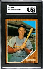 1962 Topps RED SCHOENDIENST Cardinals HIGH NUMBER #575 SGC 4.5 VG/EX+ CONDITION!