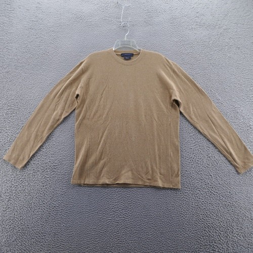 ZegnaS Sport Mens Pullover Fleece Sweater Medium* Camel Brown Crew Neck Italian
