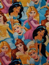 DISNEY PRINCESS Fabric /1/4 yard 9" 44" Precut/ 100 Cotton/