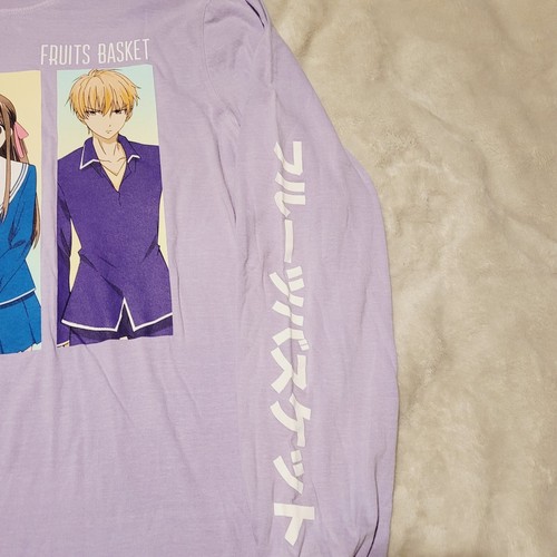 Fruits Basket T-Shirt Women's Size M Akito Tohru Kyo Trio Long Sleeve Purple New - Picture 5 of 15
