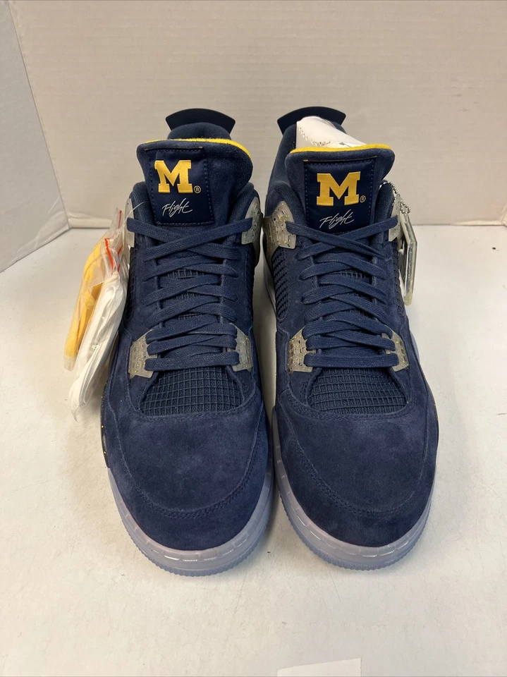 Jordan 4 retrô Michigan PE 2020 tamanho 15 novo em folha AJ4 1036660 - Imagem 2 de 4