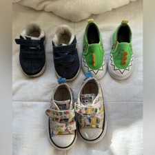 Lot of 3 Toddler Boy Converse and Cat  Jack Shoes size 5