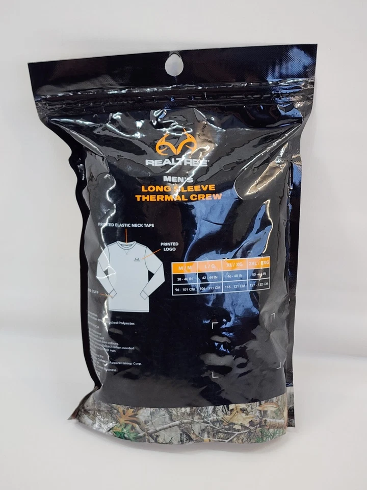 Realtree Men's Thermal Long Sleeve Crew Neck Waffle Texture Shirt Size Med Black - Image 2 of 4