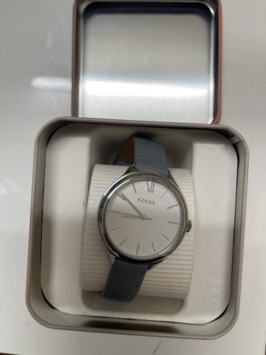 Fossil Suitor Three-Hand Blue Leather 