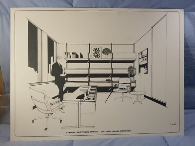 Artist Rendering Drawing Of ''Typical Partners Office ARTHUR YOUNG COMPANY''