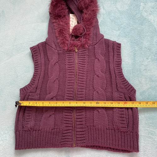 Urban Outfitters Knitted Pom Pom Gilet Cardigan Size S Small With Hood - Picture 7 of 9