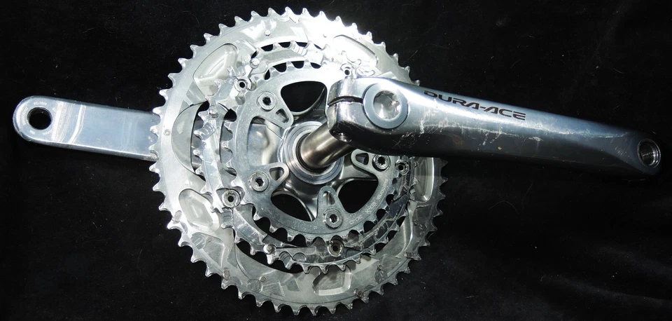 JUEGO DE BIELAS SHIMANO DURA ACE TRIPLE 52-39-30 DIENTES 175 MM BRAZOS MODELO 7803 DA BB Foto 4 de 4