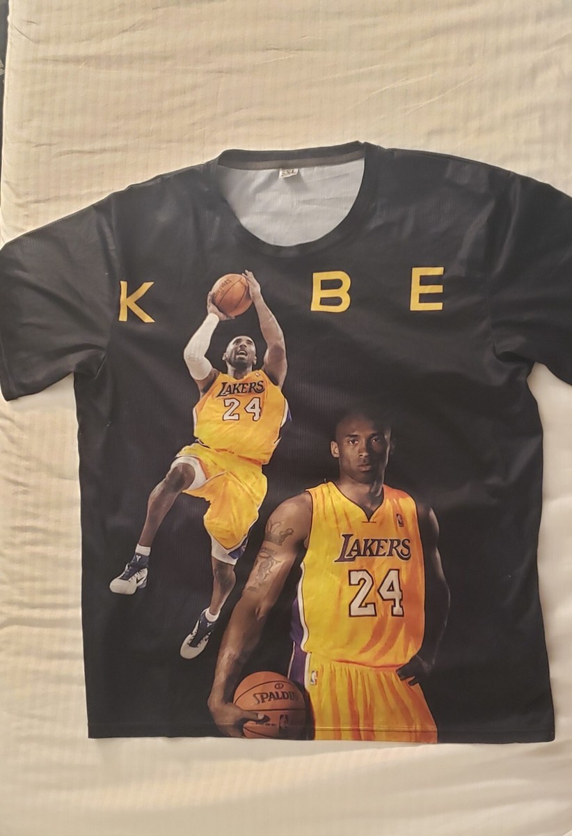 Men's Kobe Bryant Double-Sided Print LA Lakers T Shirt #24