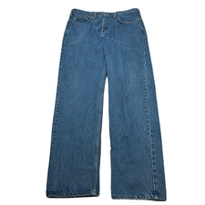 Carhartt Jeans Mens 34x33 Tag 36x34 Blue Denim Relaxed Fit Straight Leg B460