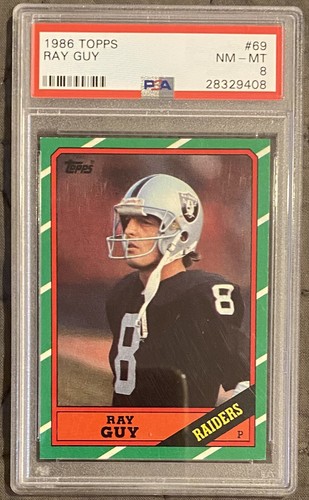 1986 Topps Football lot of 4 PSA 8 HOF Mann, Guy, Craig, Bickett NM-MT - Picture 2 of 5