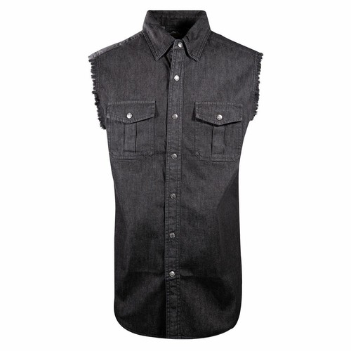 Charcoal Denim Sleeveless Vest | eBay