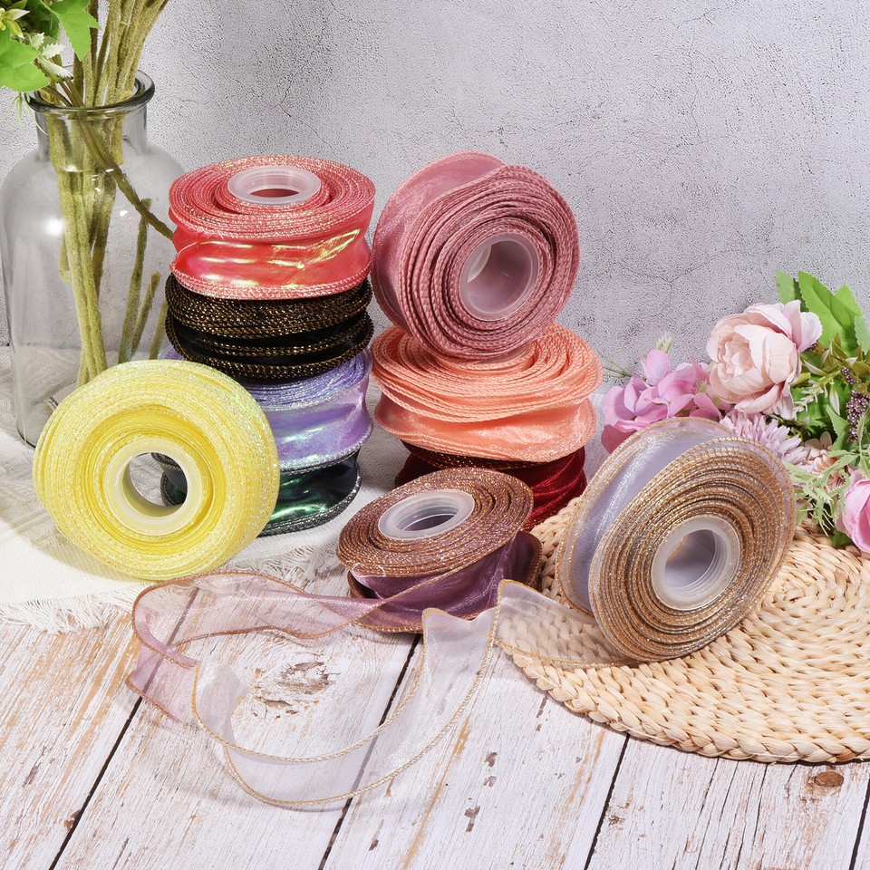 4cm 10 Yard Sheer Organza Ribbon Shimmer Chiffon Fabric Gift Wrapping