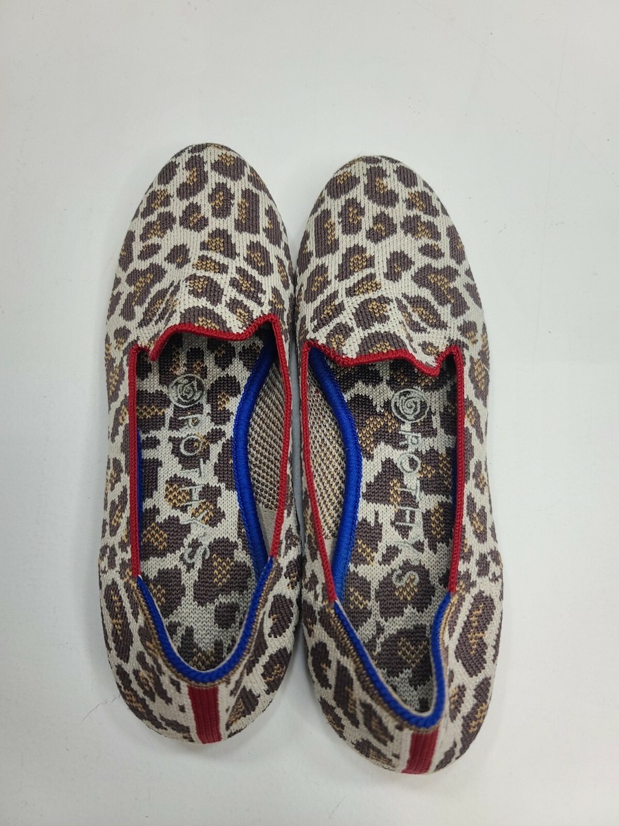 Rothys Mocha Spot Animal Leopard Print Round Toe Flat Shoe  display picture 1
