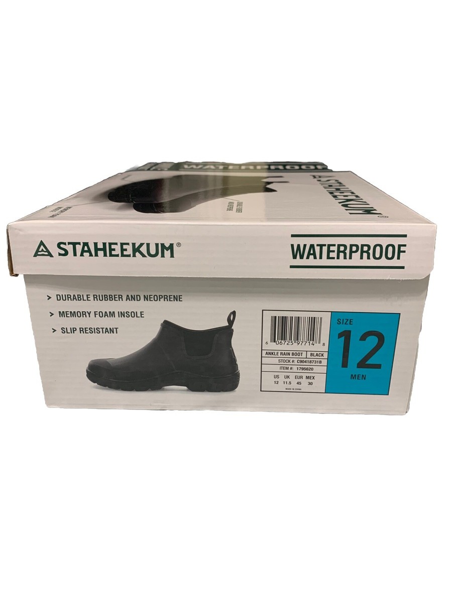 Staheekum Men\'s Neoprene Ankle Rain Boot Black 8 12 13 Waterproof Slip-On Staheekum Neoprene Waterproof Black Men main image 4