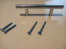 10 X Alpine Hardware Polished Chrome 3" 76mm Cupboard Handles With Fittings 