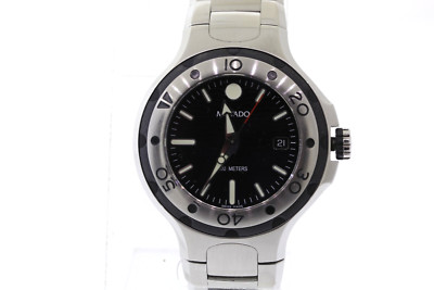Movado 2600001 Series 800 Armbanduhr Edelstahl Schwarz Ziffernblatt Display