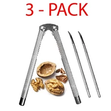 Nut Cracker and 2 Picks Stainless Steel Seafood Tools Set Lobster Crab Crackers