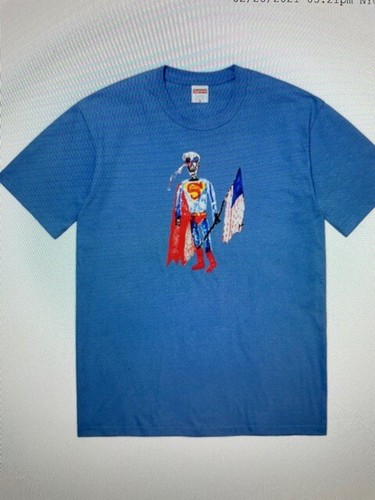 Supreme Skeleton Tee Size XL / X Large Dusty Light Royal SS 21 Authentic - Picture 2 of 4